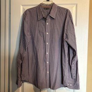 Fossil men’s purple gingham long sleeve button down shirt size XL
